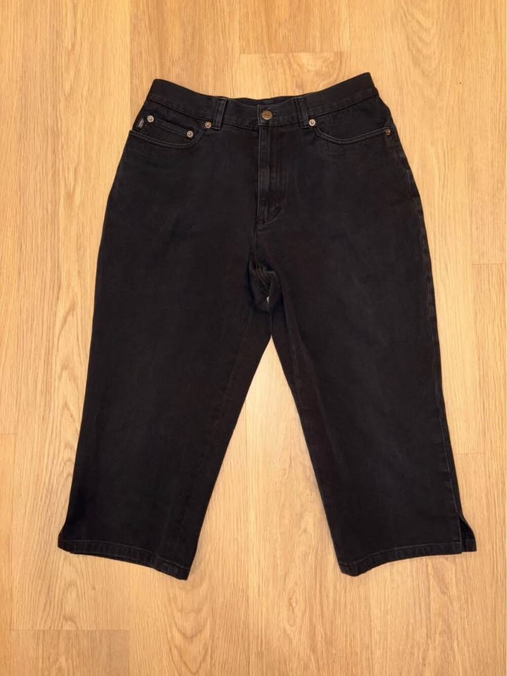 Lauren Jeans Co. Ralph Lauren black cropped/capri denim womens size 12 petite